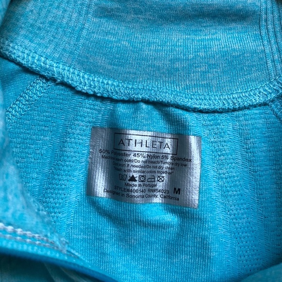 Athleta Blue Quarter Zip Long Sleeved Activewear Top Workout Outdoors Women’s M - Picture 9 of 11